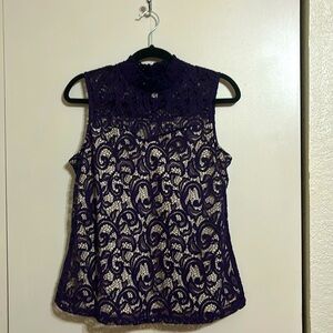 NWOT purple Stretchy Nylon blouse